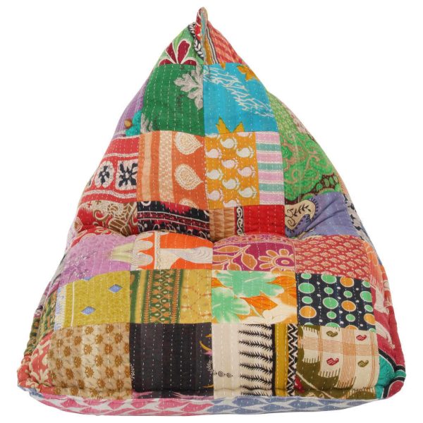Bean Bag Sofa Multicolour Fabric Patchwork