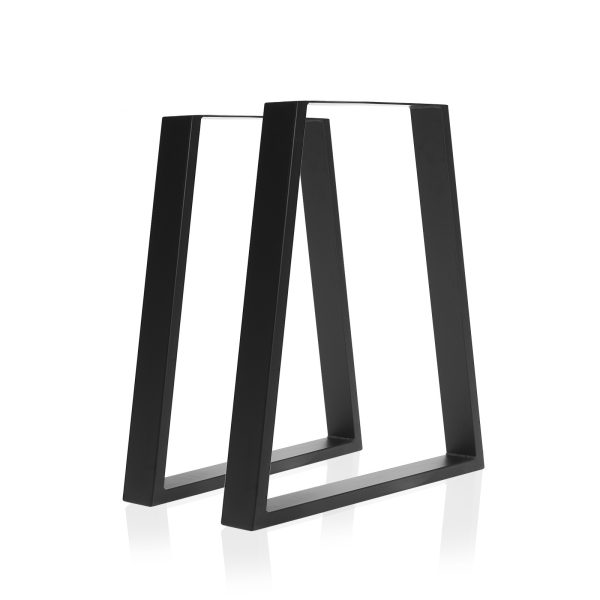 2 X Table Legs Bench Trapezium Metal 45 x 65 x 71cm – BLACK