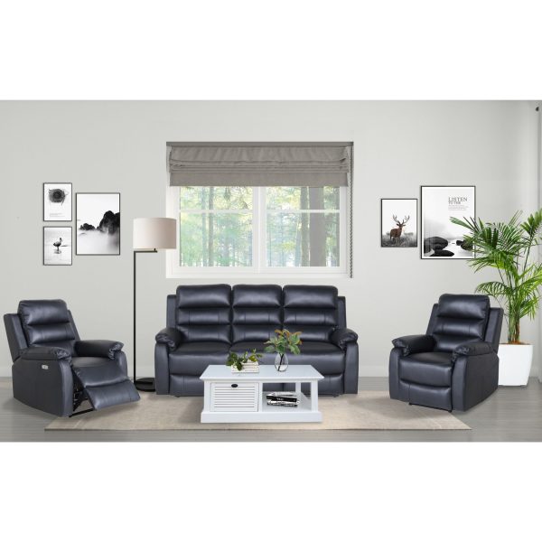 Antonio 3pc 5 Seater Leather Electric Recliner Home Theatre Sofa Lounge Set