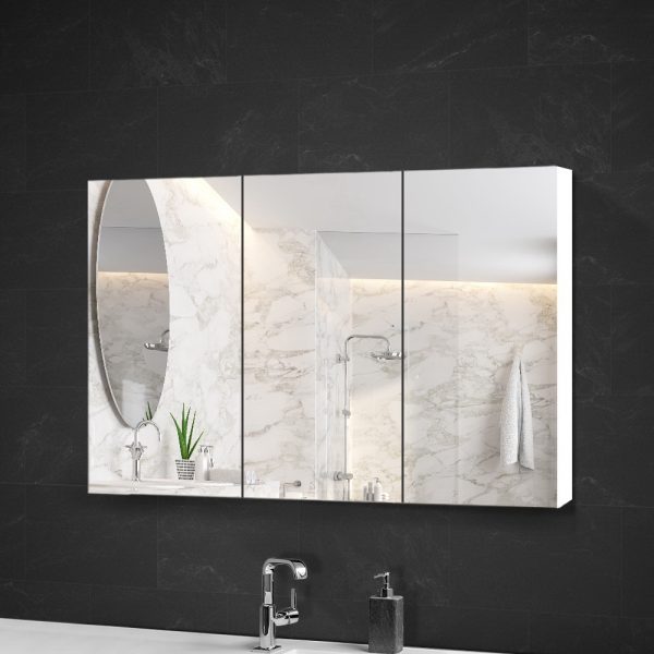 Bathroom Mirror Cabinet 1200x720mm White