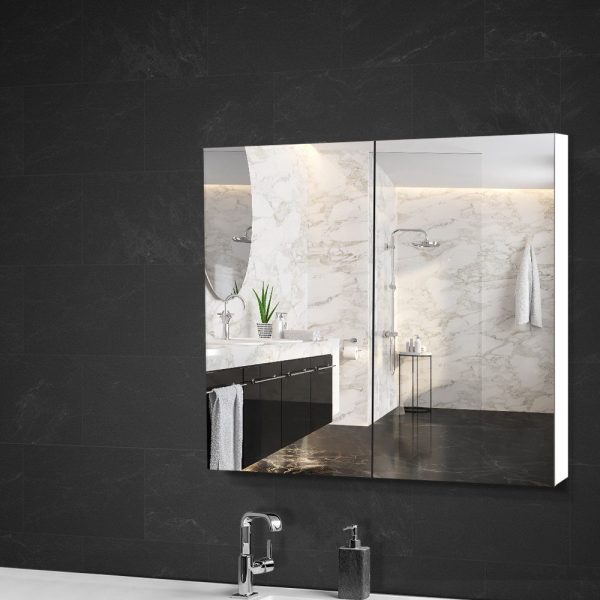 Bathroom Mirror Cabinet 750x720mm White