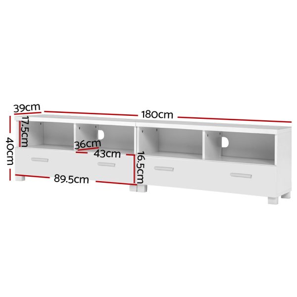 TV Stand Entertainment Unit with Drawers – White