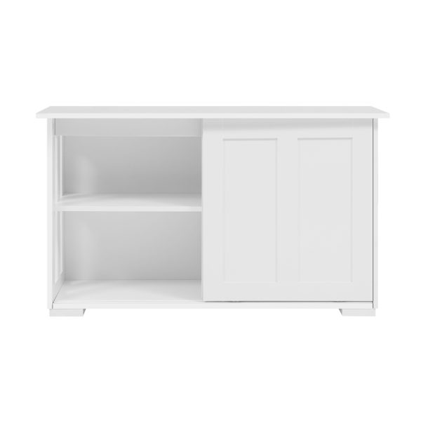 Buffet Sideboard Cabinet White Doors Storage Shelf Cupboard Hallway Table White