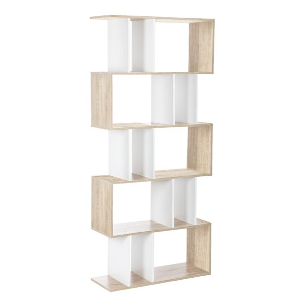 Bookshelf 5 Tiers – RITA White and Oak