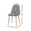 Set of 4 Adamas Fabric Dining Chairs – Light Grey