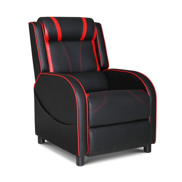 Recliner Chair Gaming Chair Leather Black Serik