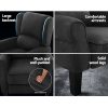 Recliner Chair Adjustable Sofa Lounge Soft Suede Armchair Couch Charcoal