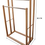 Bamboo Towel Bar Metal Holder Rack 3-Tier Freestanding for Bathroom and Bedroom
