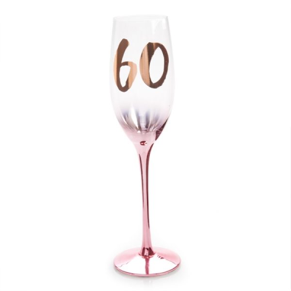 60th Birthday Blush Campagne Flute