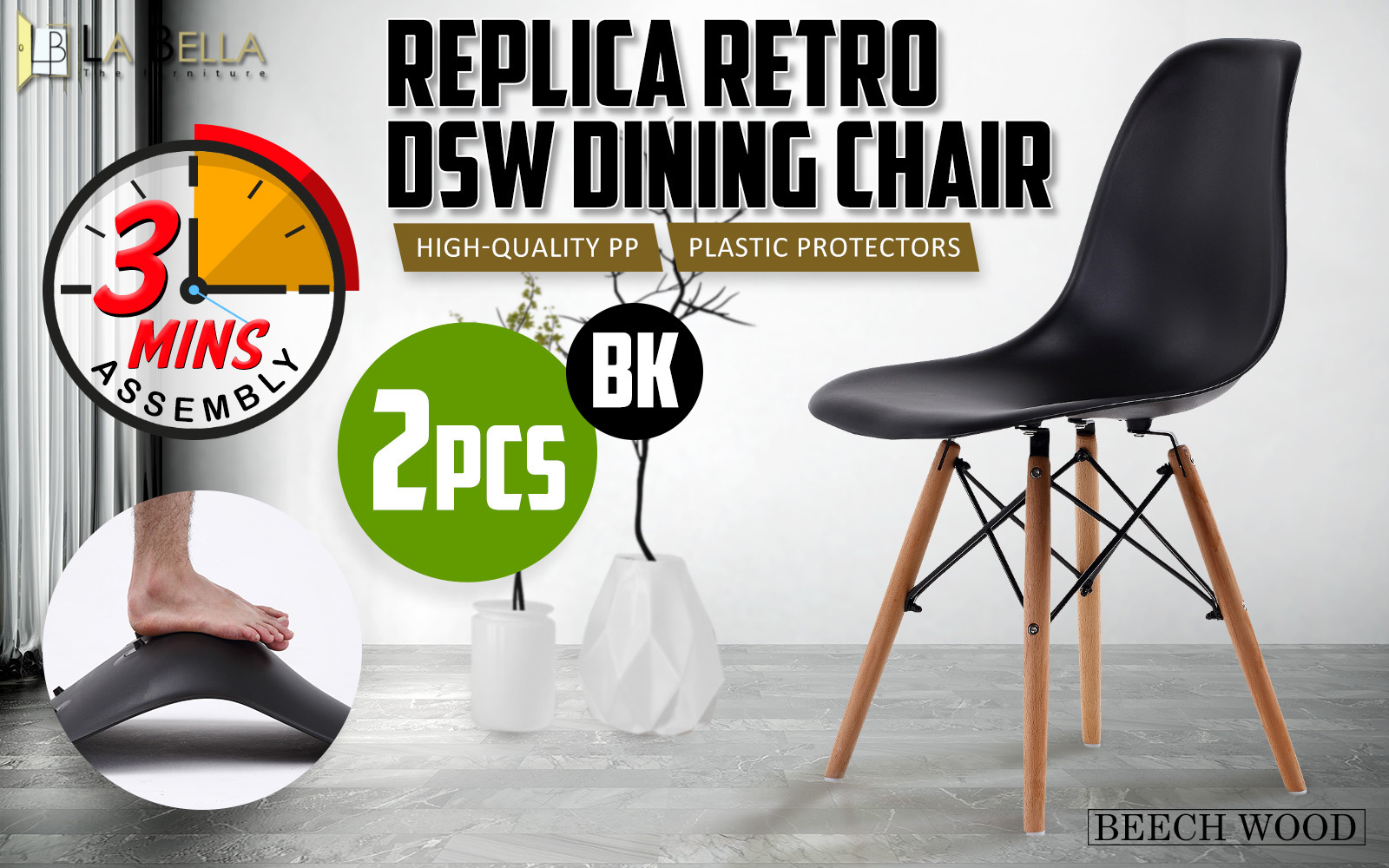 La Bella Retro Dining Cafe Chair DSW PP