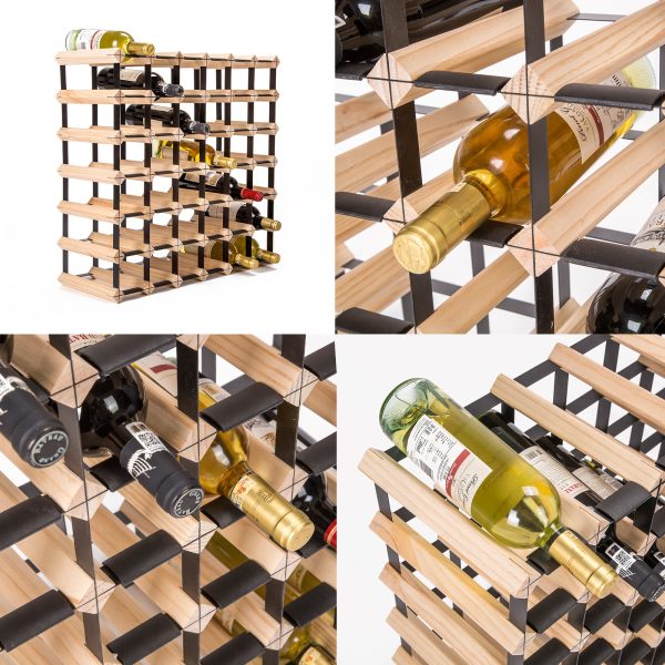 La Bella 42 Bottle Timber Wine Rack Storage Cellar Organiser