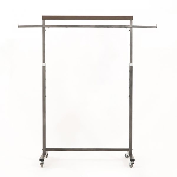 Meoktong Pearl Grey Clothes Rack Coat Stand Hanging Adjustable Rollable Steel