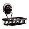 KiahLoc Black Soap Holder Basket Removable Stainless Suction