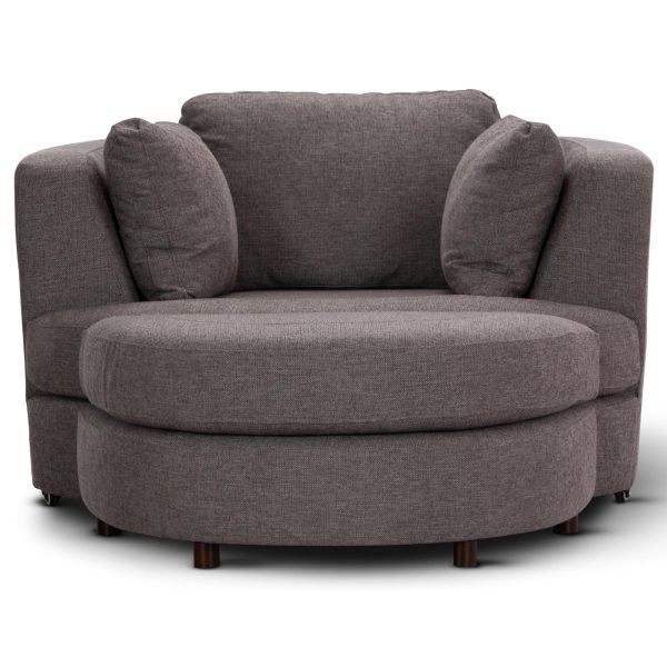 Sunshine Single Sofa Love Chair Fabric Swivel Armchair Ottoman Set