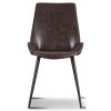 Brando  Set of 2 PU Leather Upholstered Dining Chair Metal Leg – Brown