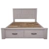 Foxglove Bed Frame Queen Size Timber Mattress Base With Storage Drawers – White