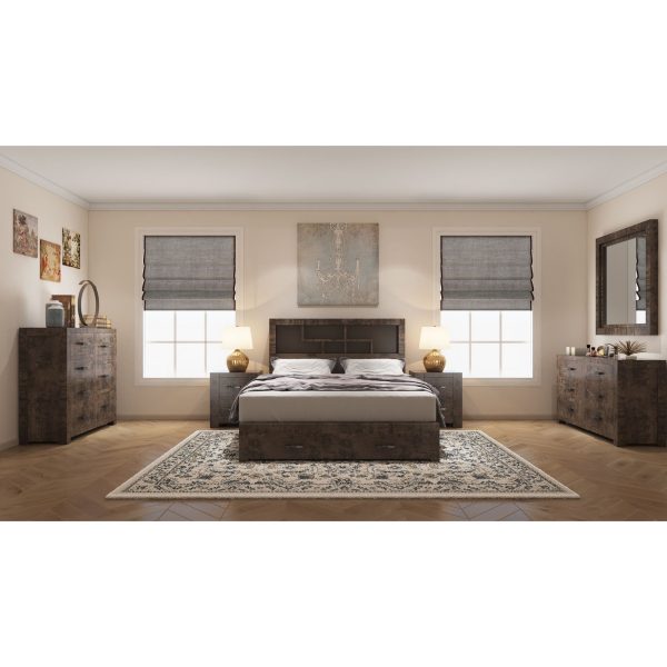 Benda Bed Suite Bedside Dresser Bedroom Furniture Package Grey Stone