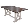 Erica Dining Table 200cm Solid Acacia Timber Wood Hampton Furniture Brown White
