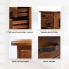 Umber Bedside Tables 3 Drawers Storage Cabinet Shelf Side End Table – Dark Brown