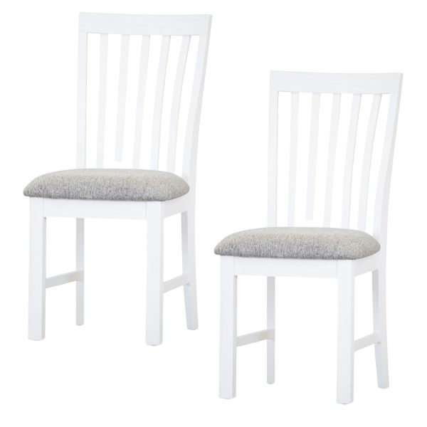 Laelia Dining Chair Solid Acacia Timber Wood Coastal Furniture – White