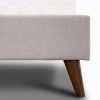 Volga Queen Bed Platform Frame Fabric Upholstered Mattress Base – Grey