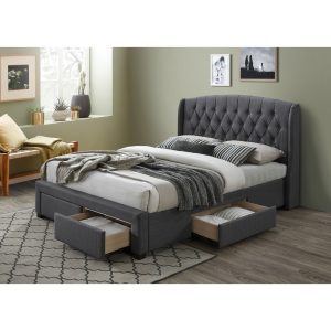 Honeydew King Size Bed Frame Timber Mattress Base With Storage Drawers – Grey