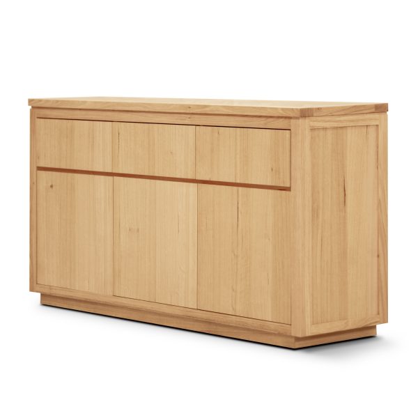 Buffet Table 165cm 3 Door 3 Drawer Solid Messmate Timber – Natural
