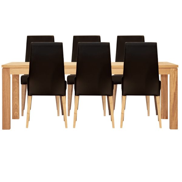 Dining Set Table PU Chair Solid Messmate Timber