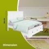 Celosia Queen Size Bed Frame Timber Mattress Base With Storage Drawers – White