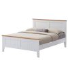 Lobelia Bed Frame Queen Size Mattress Base Solid Rubber Timber Wood – White