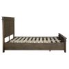 Lily Bed Frame Queen Size Timber Mattress Base With Storage Drawers -Rustic Grey