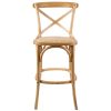 Aster Crossback Bar Stools Dining Chair Solid Birch Timber Rattan Seat – Oak