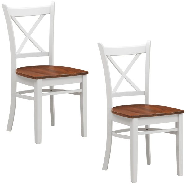 Lupin Dining Chair Crossback Solid Rubber Wood Furniture – White Oak