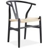 Anemone  Set of 2 Wishbone Dining Chair Beech Timber Replica Hans Wenger – Black