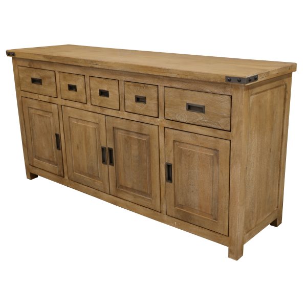 Gloriosa Buffet Table 180cm 4 Door 5 Drawer Solid Mango Timber Wood – Honey Wash