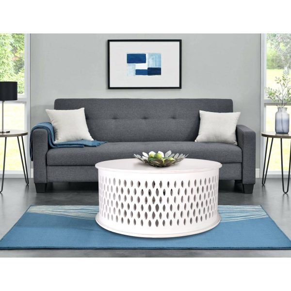 Pansy  Wooden Round 80cm Coffee Table – White