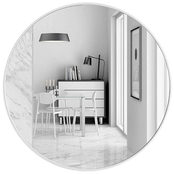 Slim Design 50CM Bathroom, Living Room, Hallway Mirror Round Mirror Wall Decor Metal Frame