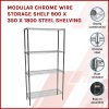Modular Chrome Wire Storage Shelf 900 x 350 x 1800 Steel Shelving