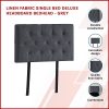 Linen Fabric Single Bed Deluxe Headboard Bedhead – Grey