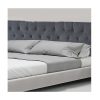Linen Fabric King Bed Deluxe Headboard Bedhead – Grey