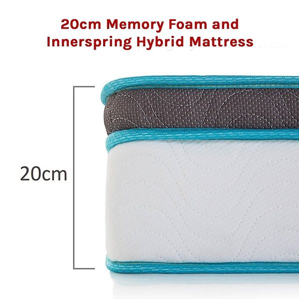 King Single 20cm Memory Foam and Innerspring Hybrid Mattress
