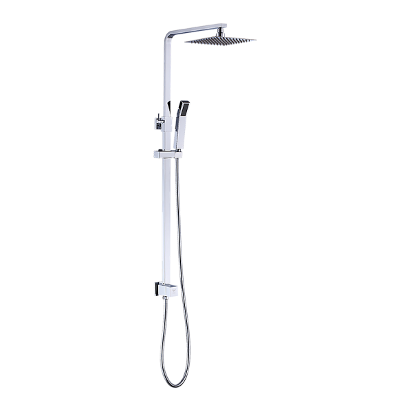 WELS 8″ Rain Shower Head Set Square Dual Heads Faucet High Pressure Hand Held.