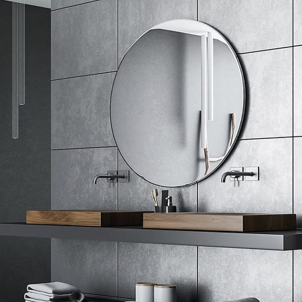 90cm Round Wall Mirror Bathroom Makeup Mirror by Della Francesca