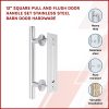 12″ Square Pull and Flush Door Handle Set Stainless Steel Barn Door Hardware