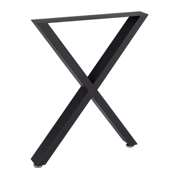 X-Shaped Table Bench Desk Legs Retro Industrial Design Fully Welded – Black
