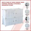 White Cube DIY Shoe Cabinet Rack Storage Portable Stackable Organiser Stand