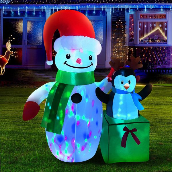 Jingle Jollys Christmas Inflatable Snowman 1.8M Lights LED Outdoor Decorations