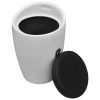Stool White and Black Faux Leather