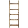 Ladder Shelf Brown 75x37x205 cm Solid Mango Wood