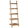 Ladder Shelf Brown 75x37x205 cm Solid Mango Wood